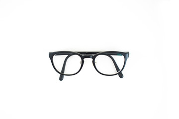 Fototapeta premium Modern eyeglasses of young white background. Isolated.