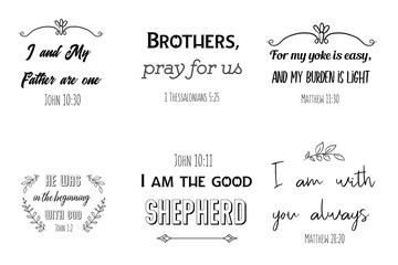 Christian sayings. Bible verses vector quote for typography and Social media post