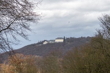 Naklejka na ściany i meble Petersberg mountain with Germany’s guest house in the Siebengebirge mountains, North Rhine-Westphalia, Germany