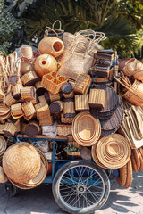 Rattanware Products on Sale on the Street of Ho Chi Minh City (Saigon), Vietnam
