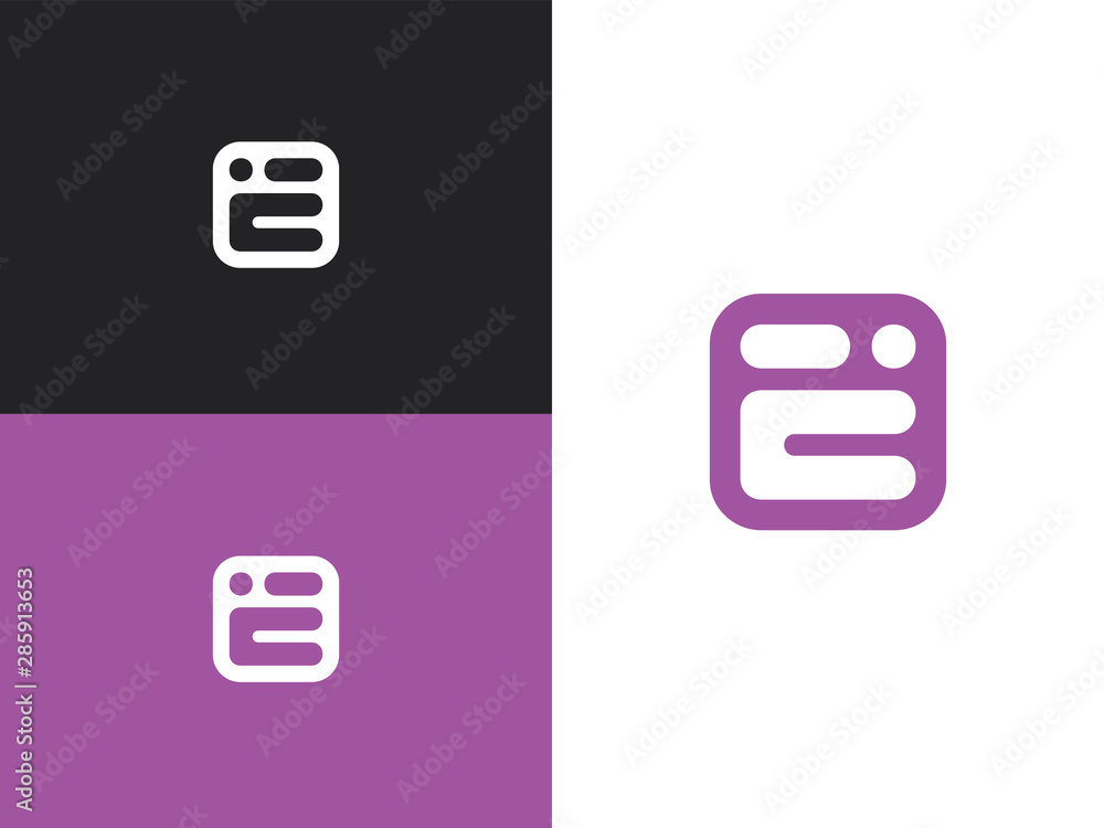Canvas Prints initial letter e logo design template elements