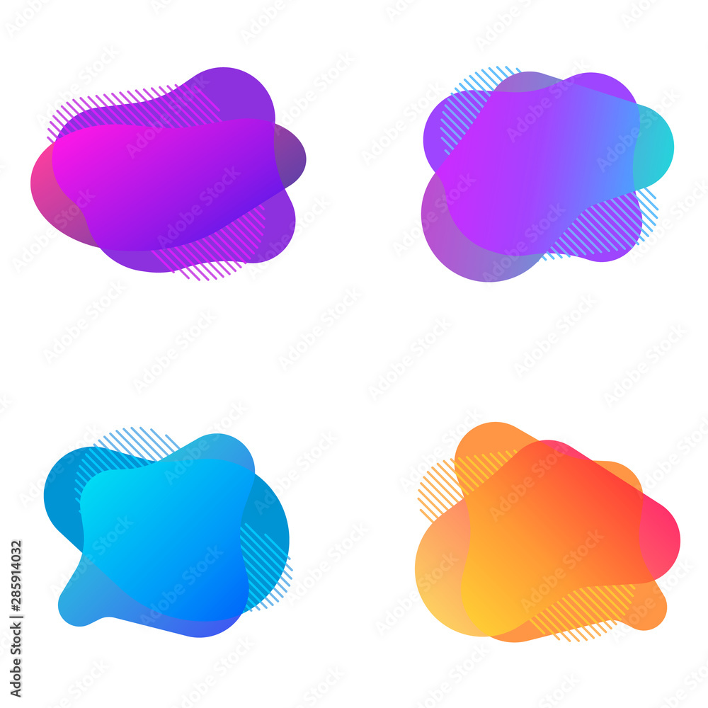 Aufkleber abstract liquid shape vector illustration. abstract fluid bubbles. color gradient vector shapes with