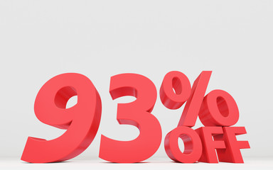 セールの値引き率を表示する立体の文字、パーセンテージ。