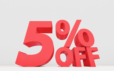 セールの値引き率を表示する立体の文字、パーセンテージ。