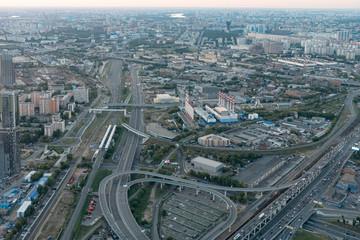 Fototapeta na wymiar Aerial view of Moscow