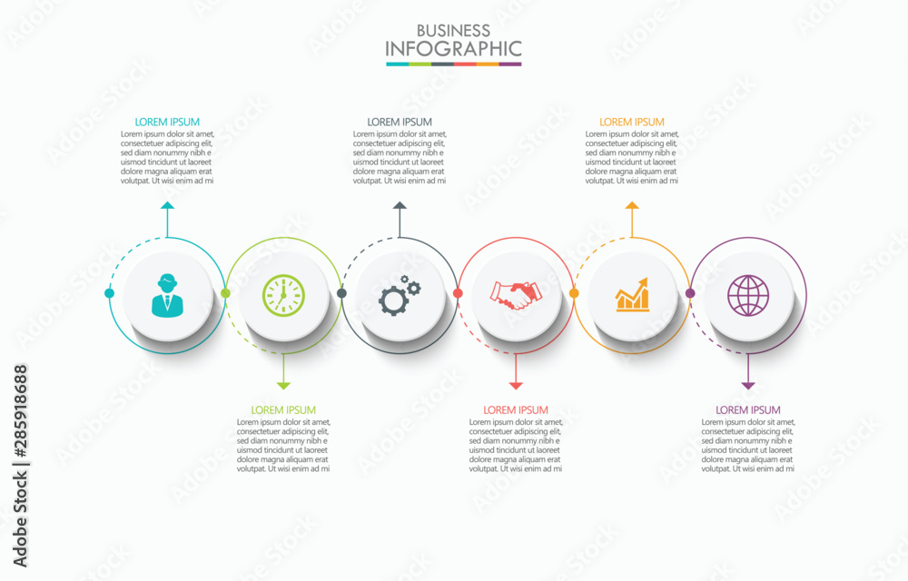 Wall mural business data visualization. timeline infographic icons designed for abstract background template mi