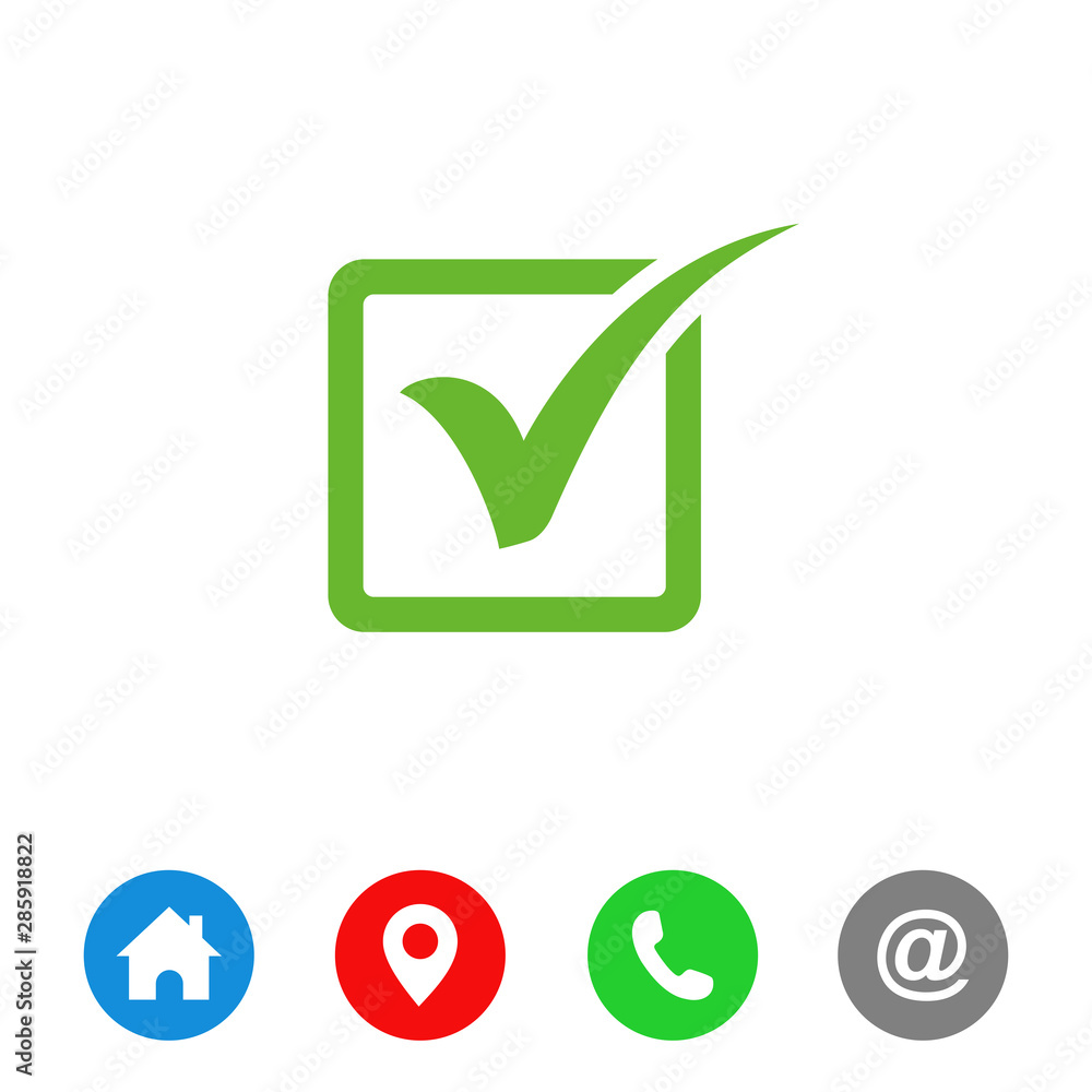 Poster check mark icon symbols vector. symbol for website computer and mobile vector.