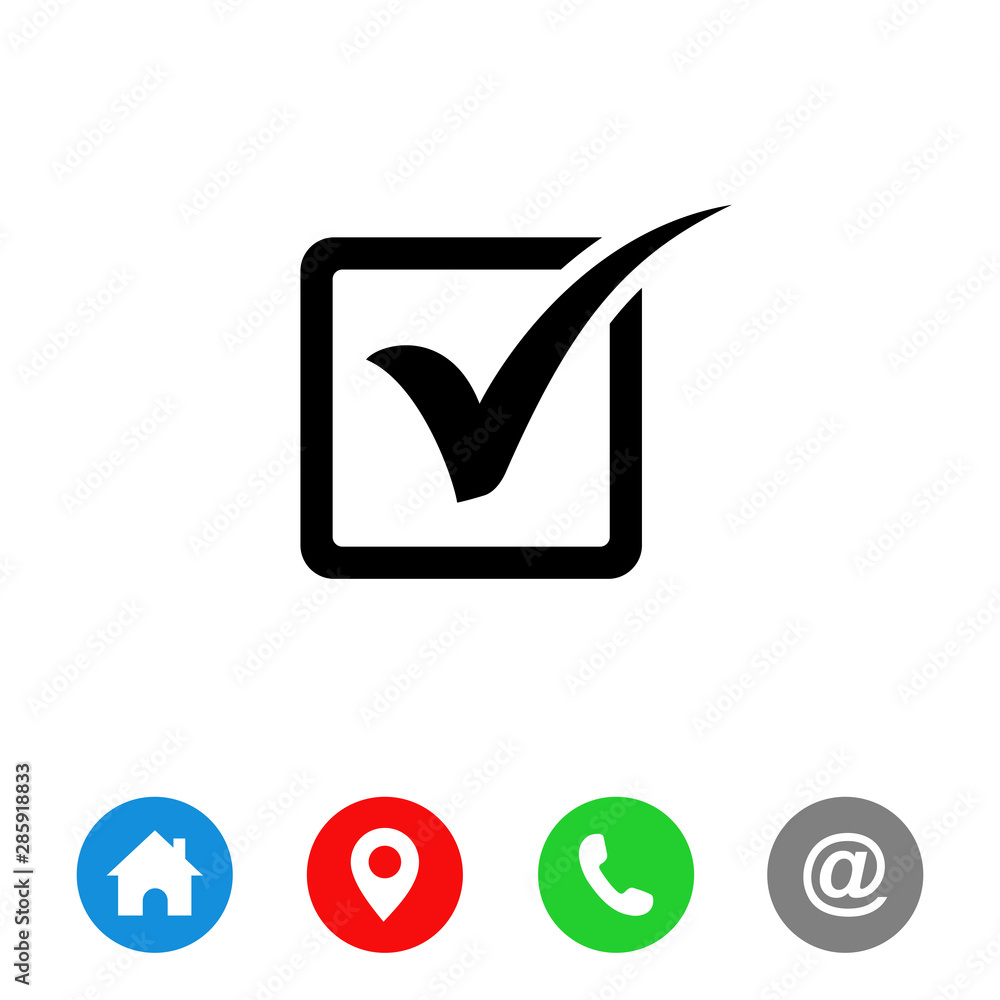 Poster check mark icon symbols vector. symbol for website computer and mobile vector.