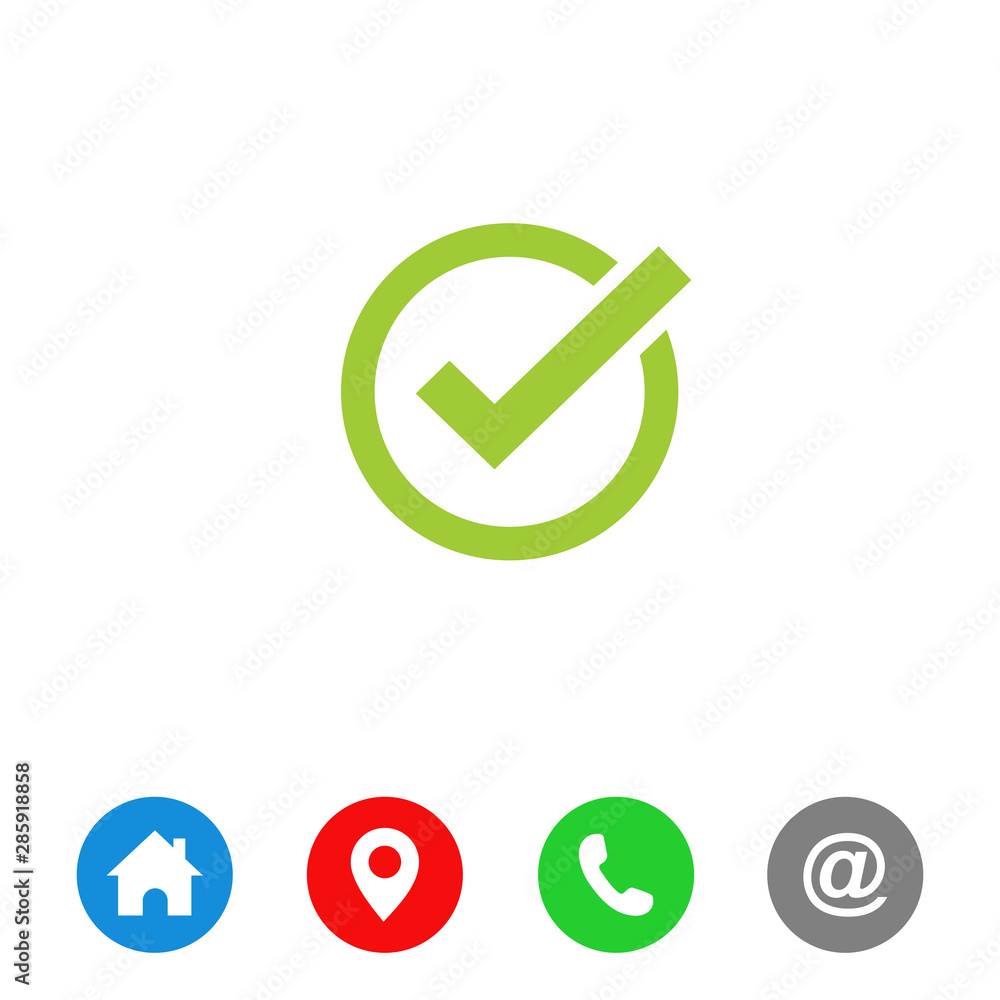 Poster check mark icon symbols vector. symbol for website computer and mobile vector.