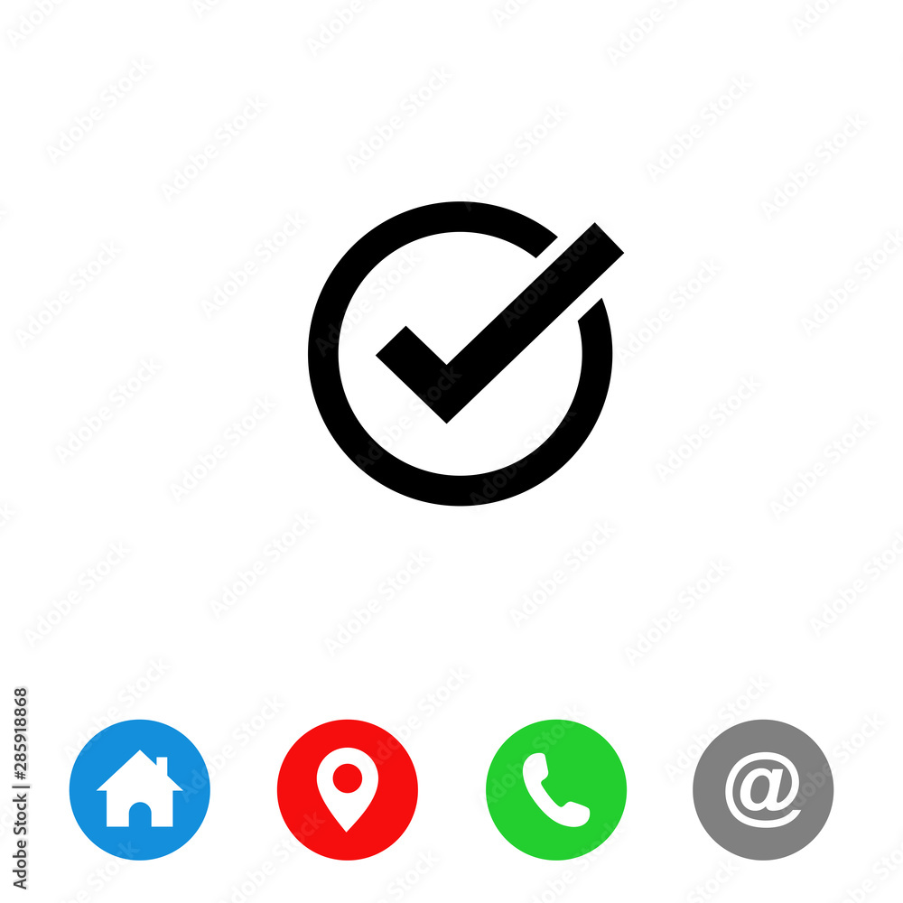 Poster check mark icon symbols vector. symbol for website computer and mobile vector.