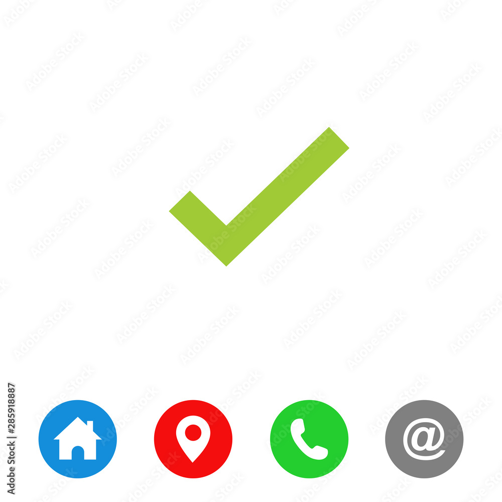 Poster check mark icon symbols vector. symbol for website computer and mobile vector.