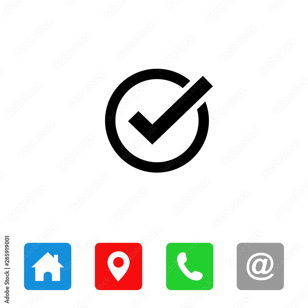 Poster check mark icon symbols vector. symbol for website computer and mobile vector.