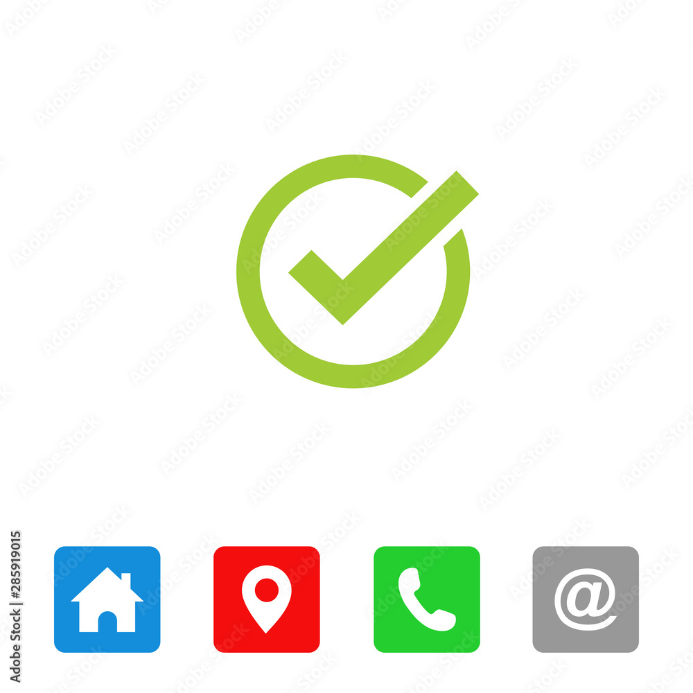 Poster check mark icon symbols vector. symbol for website computer and mobile vector.