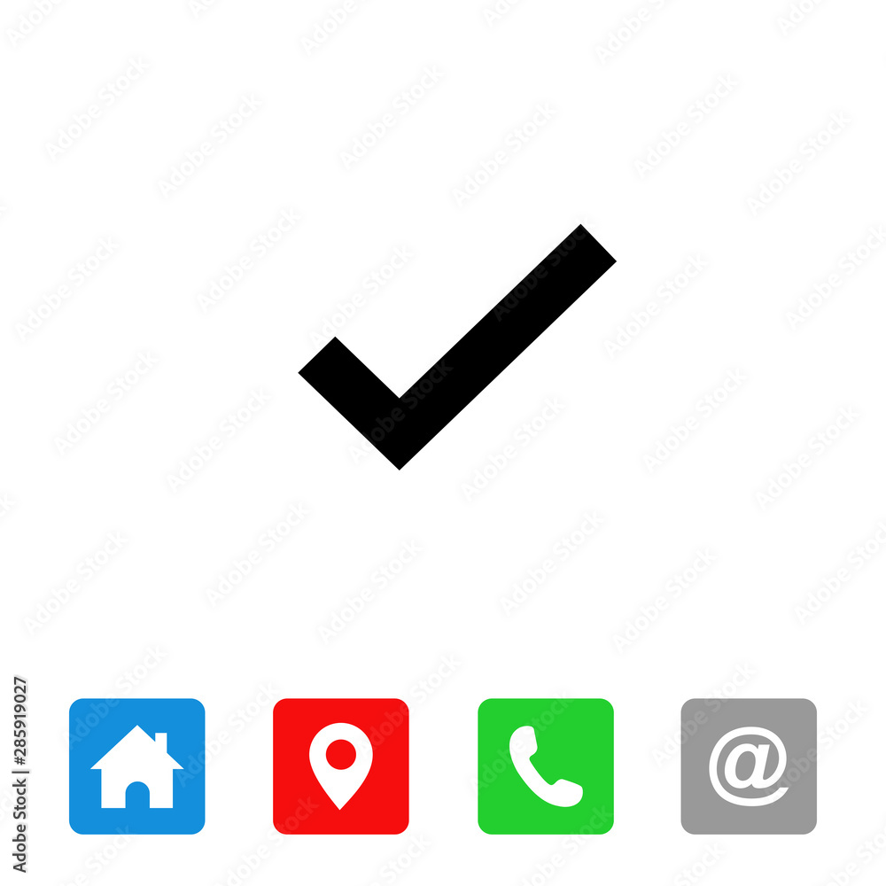 Poster check mark icon symbols vector. symbol for website computer and mobile vector.