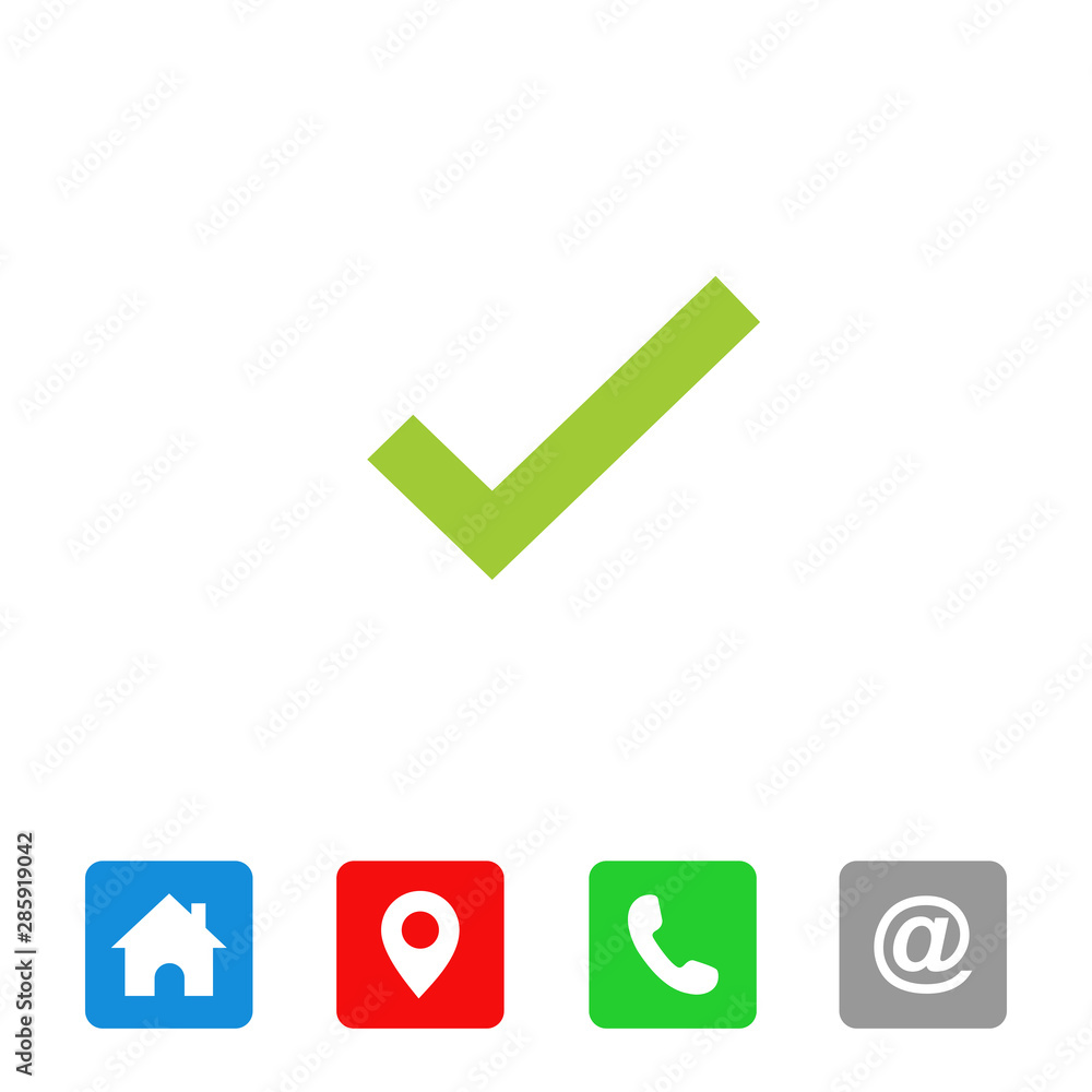 Poster check mark icon symbols vector. symbol for website computer and mobile vector.