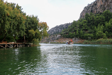 Fototapeta na wymiar Boat tour on the dalyan river