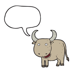 digitally drawn illustration cow and speech bubbles design. hand drawing style