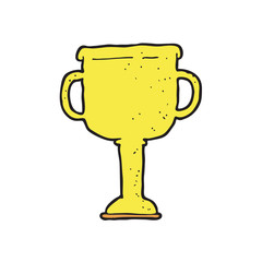 digitally drawn illustration Trophy design. hand drawing style