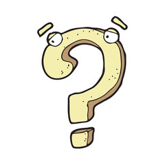 digitally drawn illustration question mark design. hand drawing style