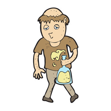 recommend clip art: digitally drawn illustration drunkard design. hand drawing style