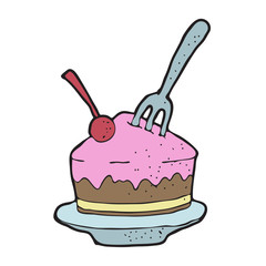 digitally drawn illustration tart design. hand drawing style