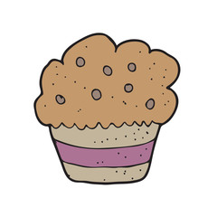 digitally drawn illustration cup cake design. hand drawing style