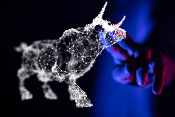 Business intelligence. Diagram - Graph Stock Trading, Investment dashboard