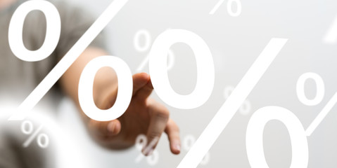 sale digital percent in hand