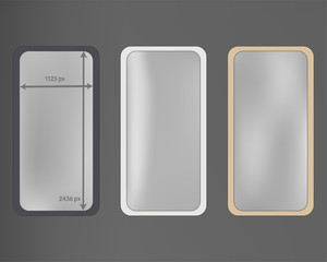 Mesh, gray colored phone backgrounds kit.