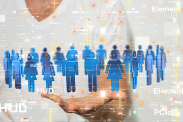 Abstract technology geometric and data