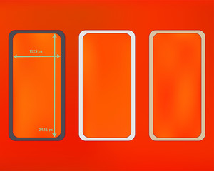 Mesh, orange red colored phone backgrounds kit.