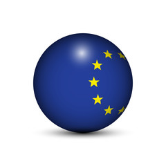 Flag EU in the form of a ball isolated on white background.