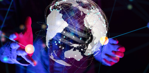 data exchanges over the world 3D rendering