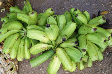 Bananas on the local market,in vanuatu