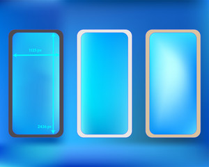 Mesh, azure colored phone backgrounds kit.