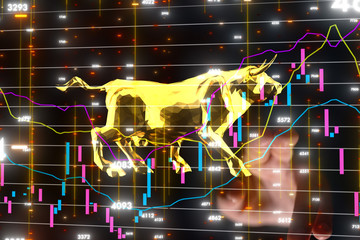 Obraz na płótnie Canvas Business intelligence. Diagram - Graph Stock Trading, Investment dashboard