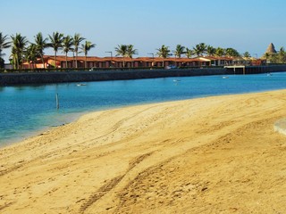 Sea view on summer with yellow sands over a beautiful resort in Jeddah- Saudi Arabia