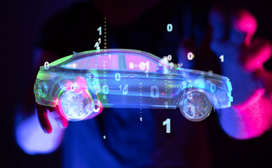 digital car technology smart in virtuel room
