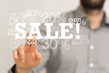 sale digital percent in hand