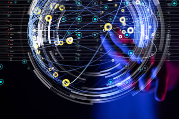 Abstract technology geometric and data