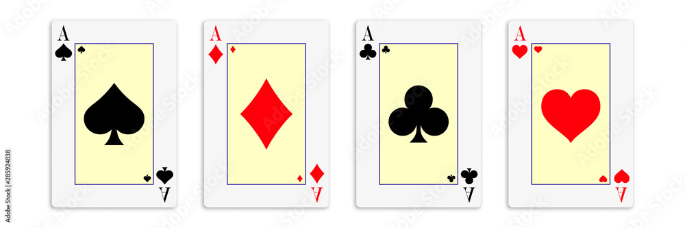 Canvas Prints classic four aces on white background. vector illustration.