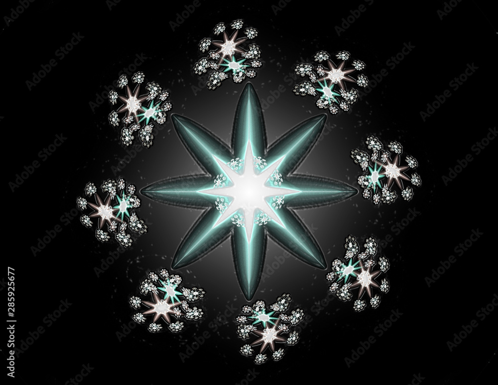 Poster abstract fractal background - computer-generated image. digital art. converging toward the center of