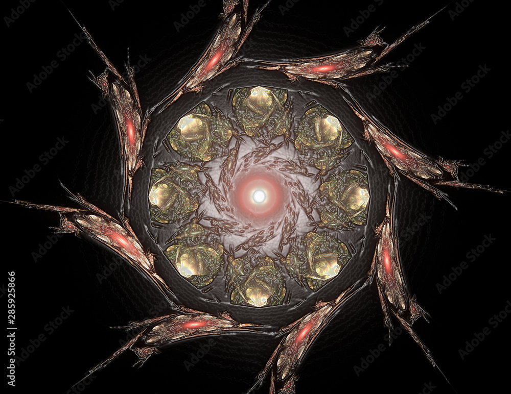 Poster abstract fractal background - computer-generated image. digital art. converging toward the center of