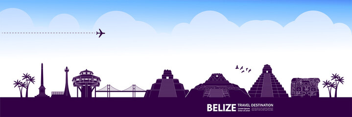 Fototapeta na wymiar Belize travel destination grand vector illustration.