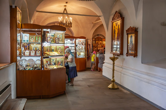 Valdai Iversky Bogoroditsky Holy Lake Monastery. Interior of Iversky Cathedral
