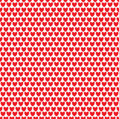 Seamless pattern with red hearts