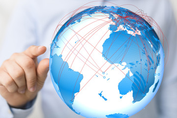 World map point, line, composition, representing the global,