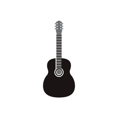 Naklejka premium Guitar logo template vector icon design