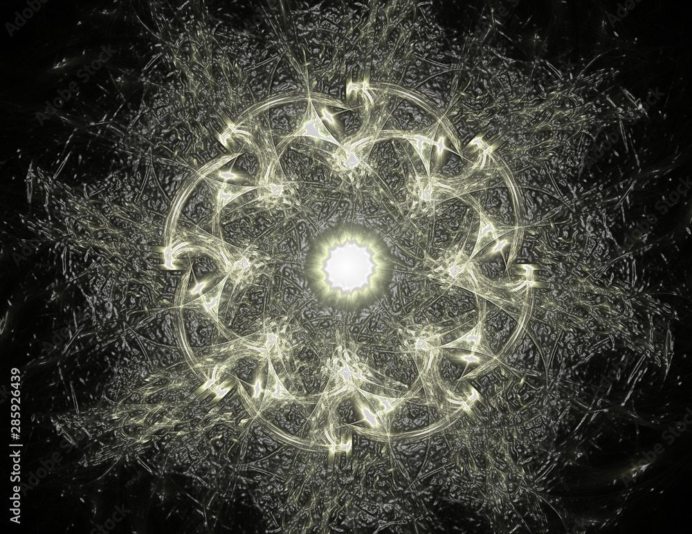 Poster abstract fractal background - computer-generated image. digital art. converging toward the center of