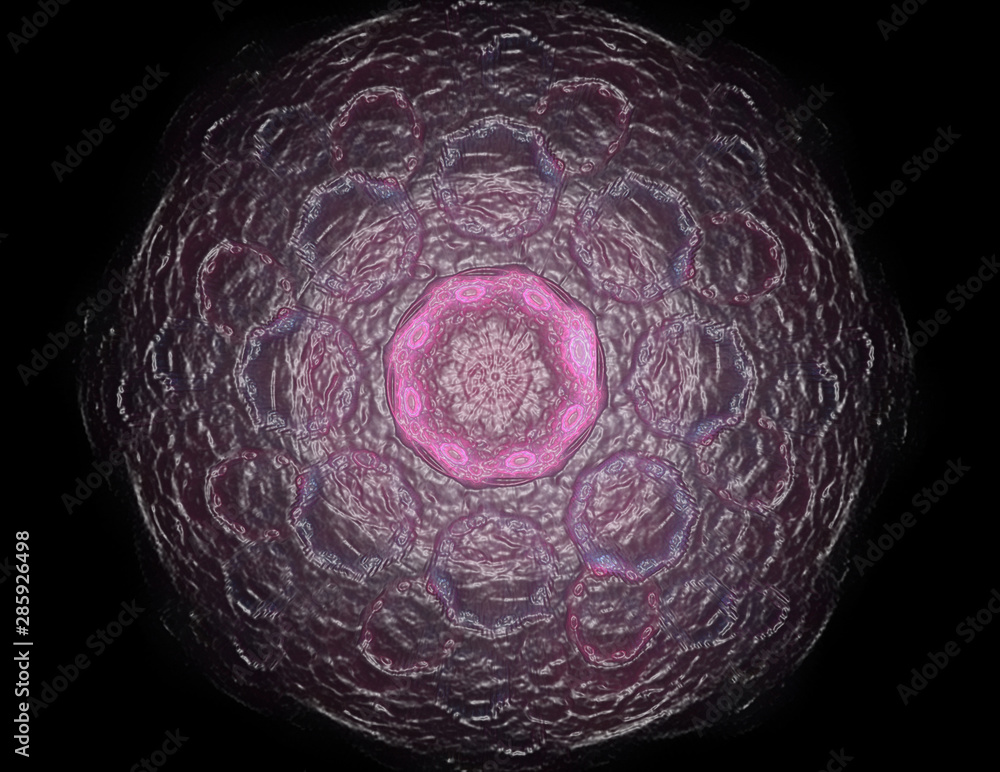 Poster abstract fractal color background with crossing circles and oval. motion illustration.